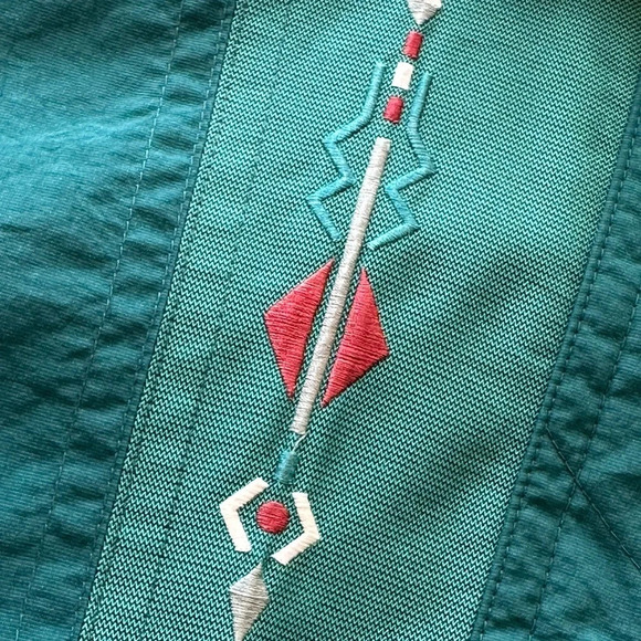 MOUNTAIN GOAT Vintage Anorak Jacket Teal Embroidered Western Vibe, Size Medium - Picture 12 of 16